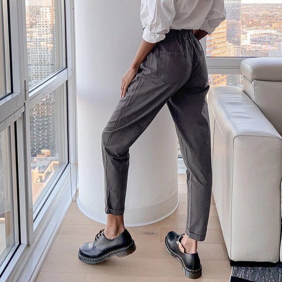 Blank NYC Down to Earth Paper-bag Waist Jogger Style Pants Charcoal Grey Size 28 - Picture 5 of 13